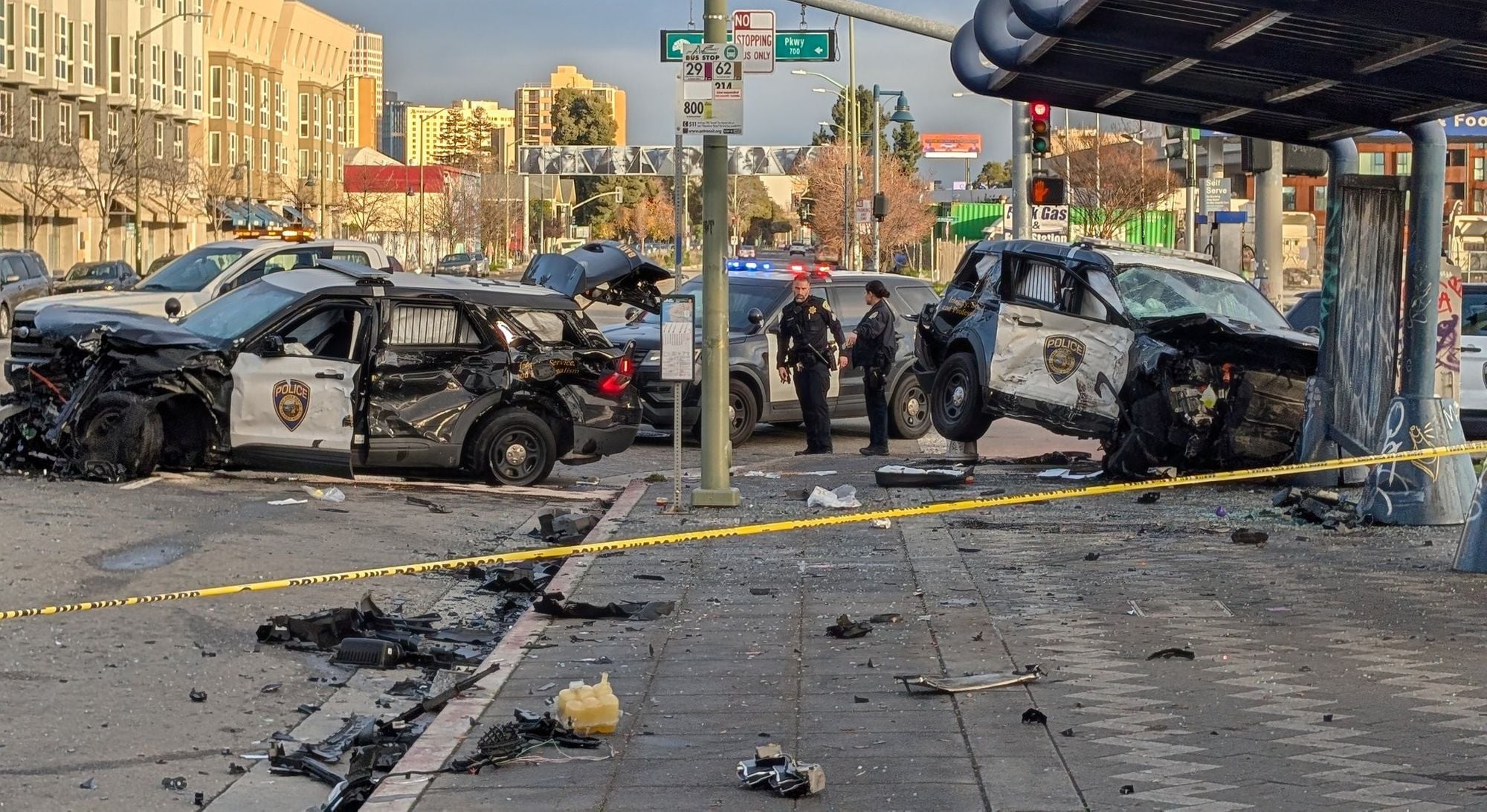 Three BART PD Officers, Medical Driver Recovering After Saturday’s High-Speed West Oakland Crash