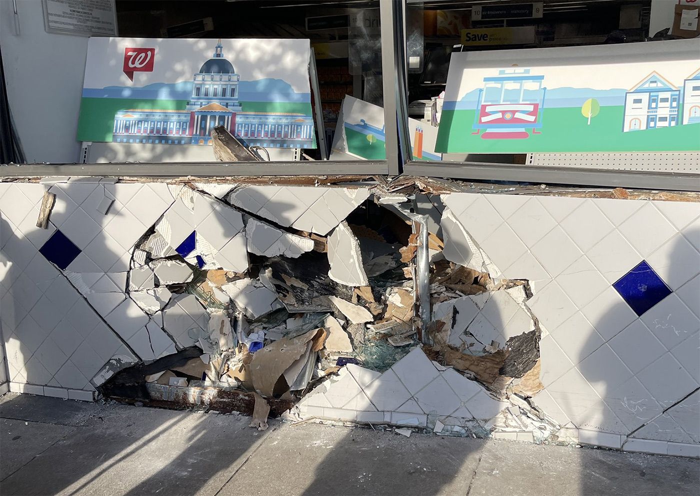Car Plows Into Front of Walgreens In West Portal, Store Temporarily Closed