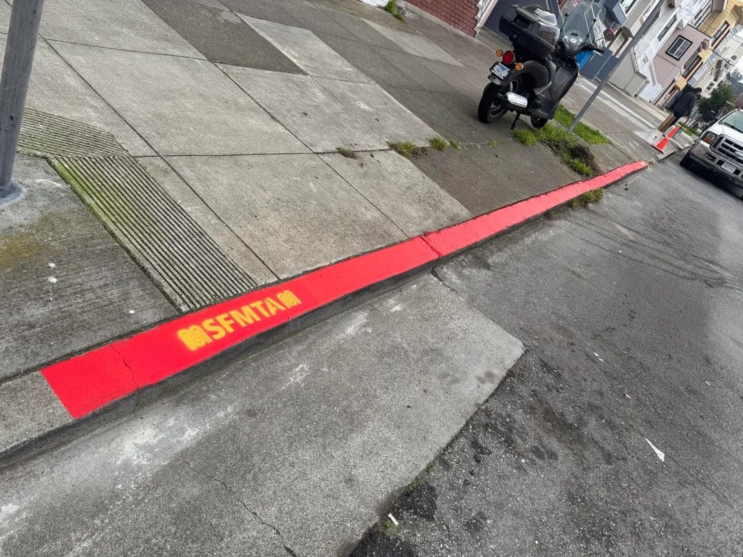 Parking Vigilante Paints Fake ‘No Parking’ Curbs In Richmond District as Daylighting Laws Kick In