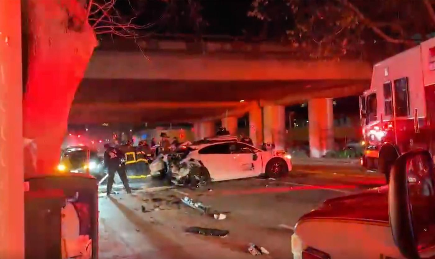 One Killed, Seven Injured In Multi-Vehicle SoMa Crash; Tesla Driver Detained, Linked Also to Freeway Crash