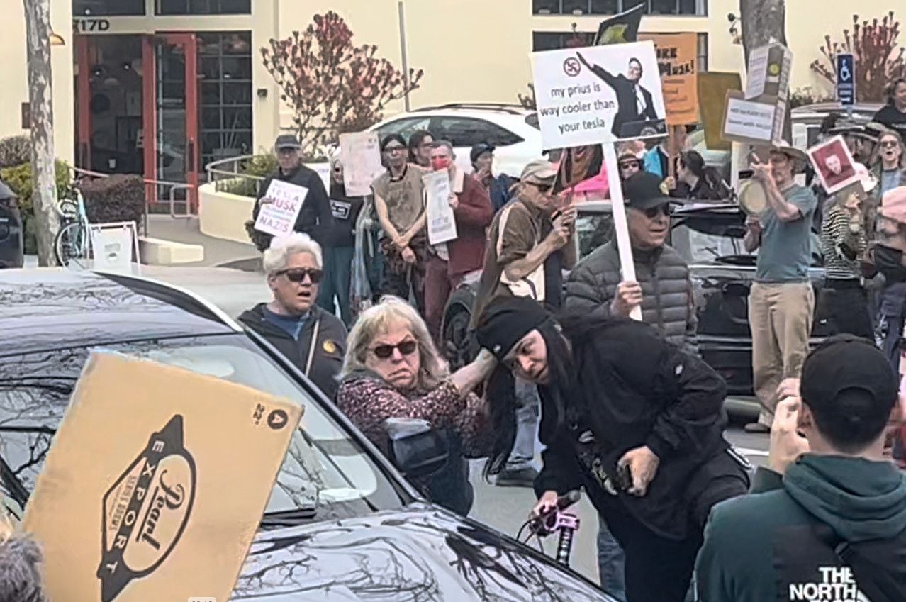 Watch: Older Woman In Berkeley Gives a Whoopin' to Pro-Trump Counterprotester Who Tried to Stun-Gun Her