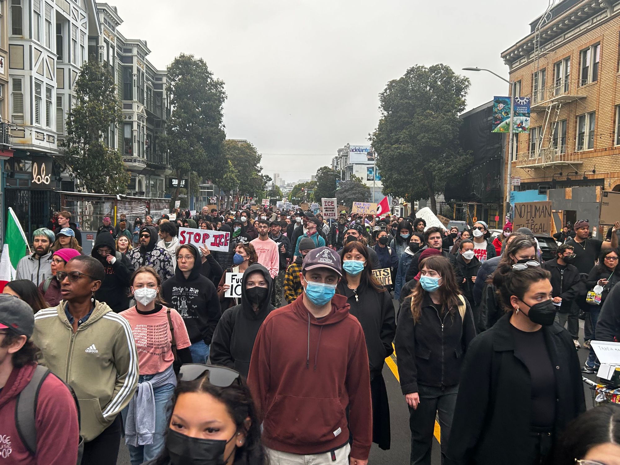 Thousands Pack the Mission for Peaceful ICE Protest; SFPD Pulls Pepper Spray On Separate, Smaller Civic Center Protest