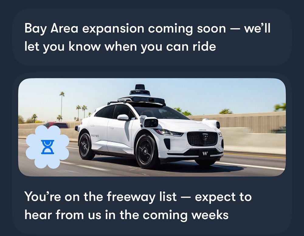 Waymo Launches Freeway Service In Bay Area and LA For Select Users, SFO Service Still to Come