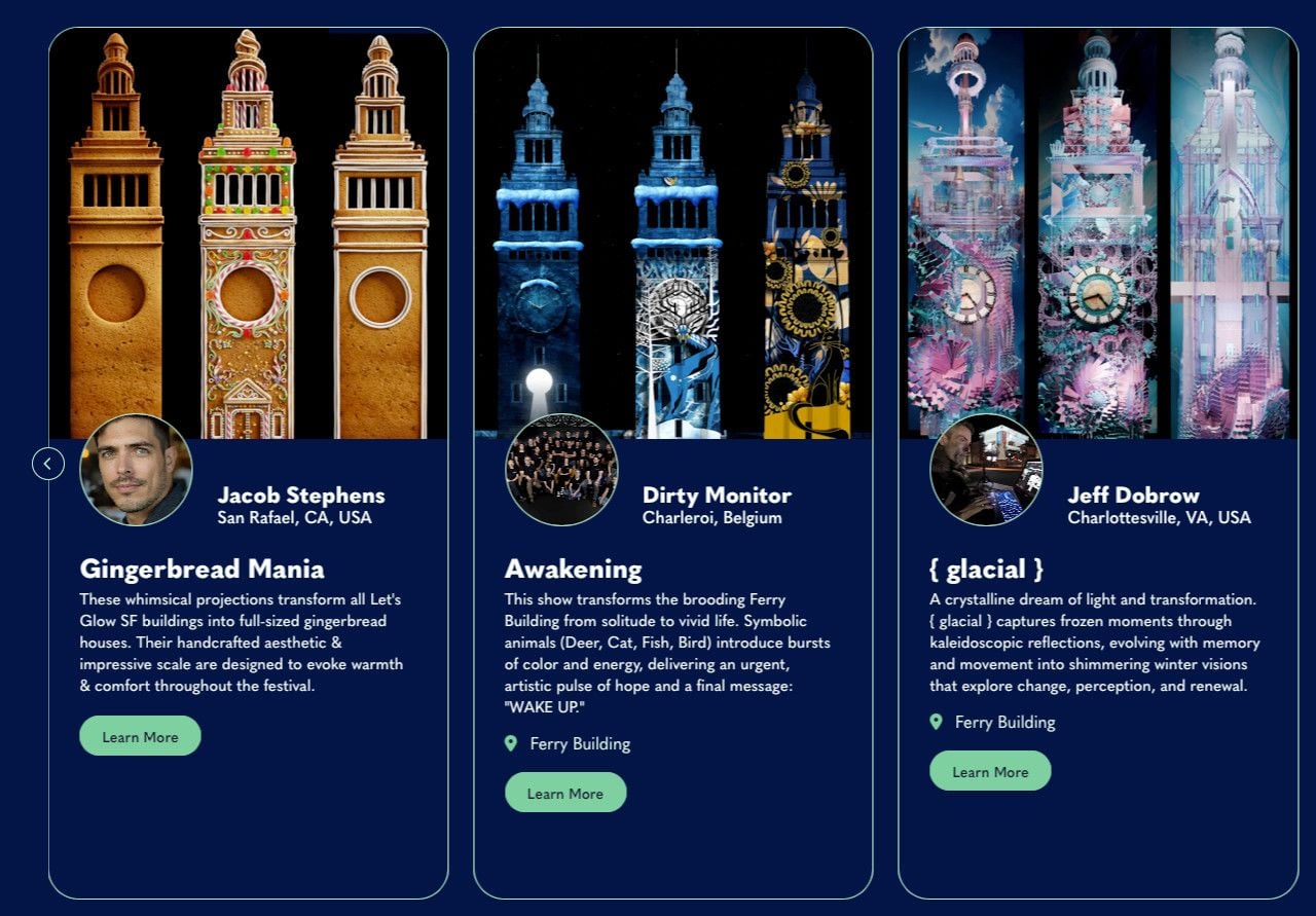 The ‘Let’s Glow SF’ Holiday Projection Mapping Extravaganza Kicks Off Again Downtown Friday Night