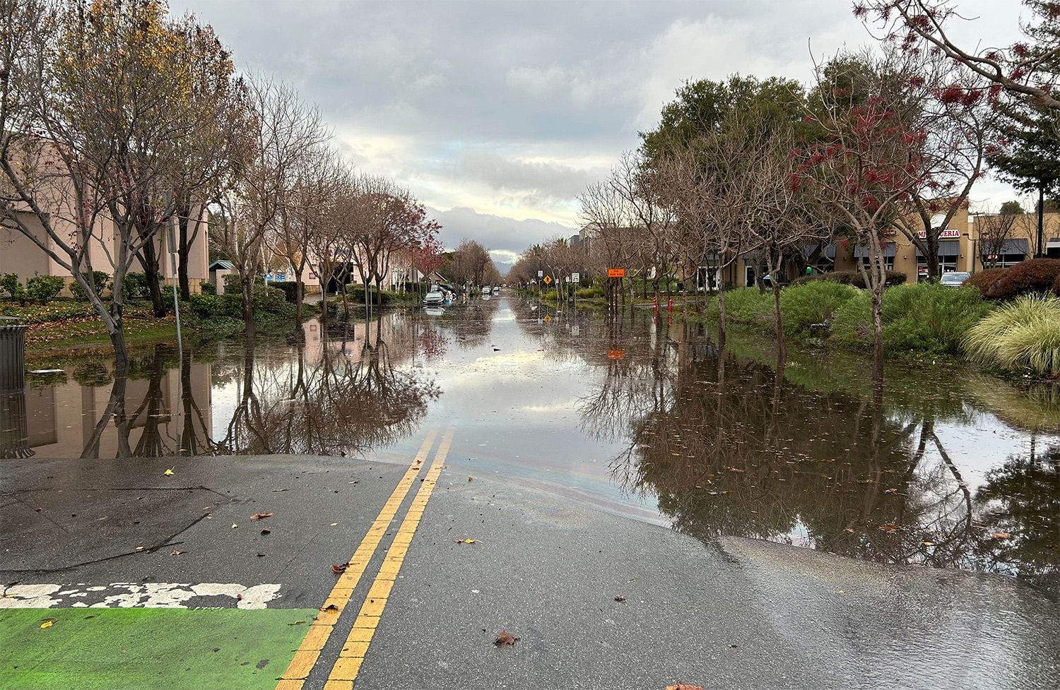 Flooding Shuts Down Hamilton Avenue In Menlo Park, Near Meta Campus
