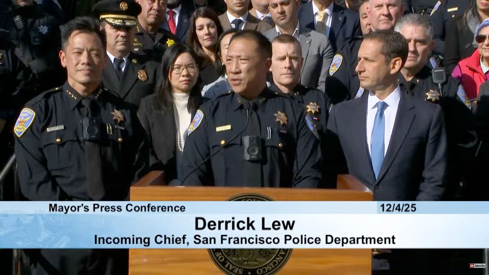 Lurie Names Longtime SFPD Veteran Derrick Lew as New San Francisco Police Chief