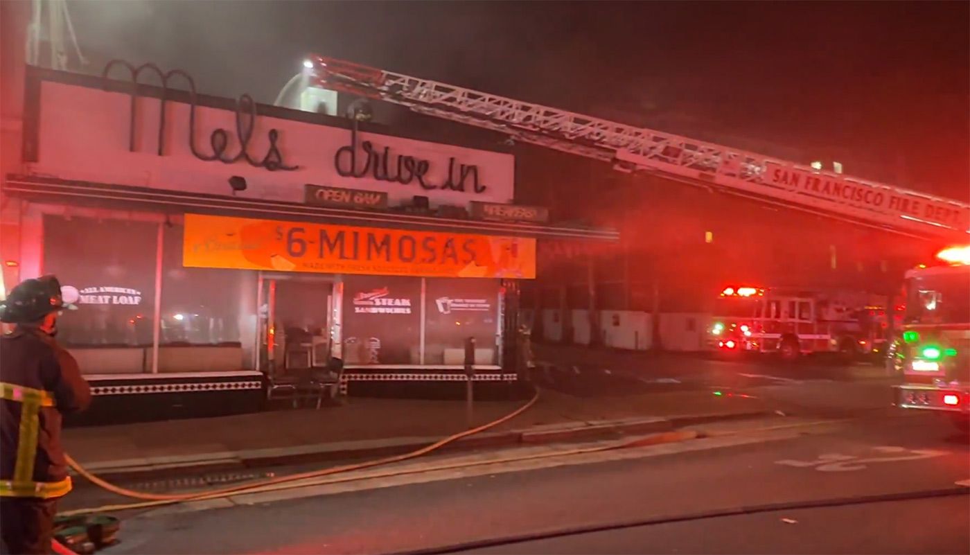 Mel's Drive-In Diner on Lombard Suffers Major Fire