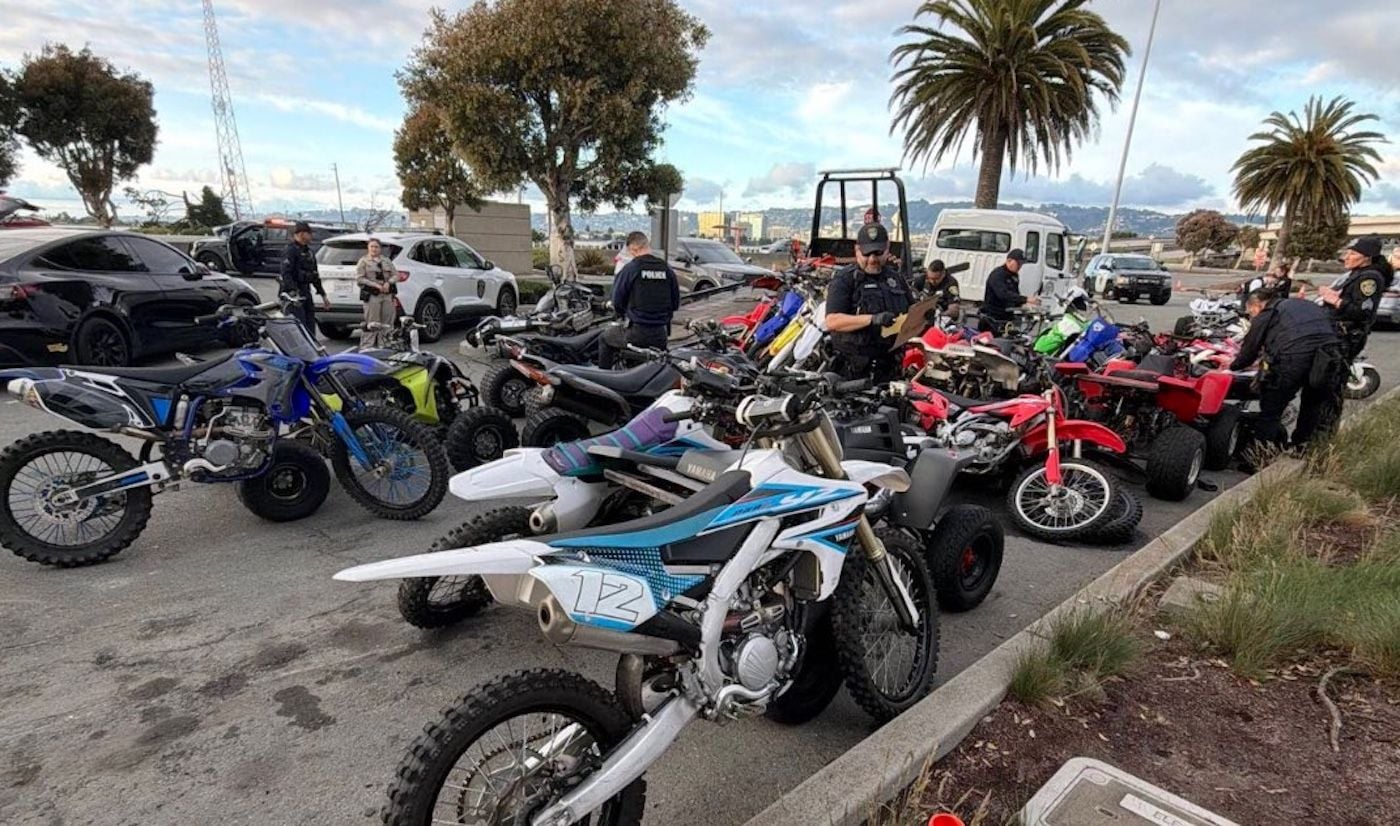 Police Confiscate 70 Dirt Bikes, ATVs Following Bay Bridge Takeover, Two Arrested, One of Whom Jumped Into Bay