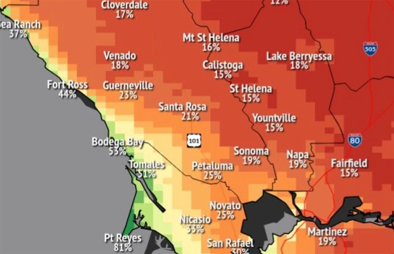 Parts of North Bay Could See Power Shutoffs Wednesday as Hot and Windy Conditions Arrive