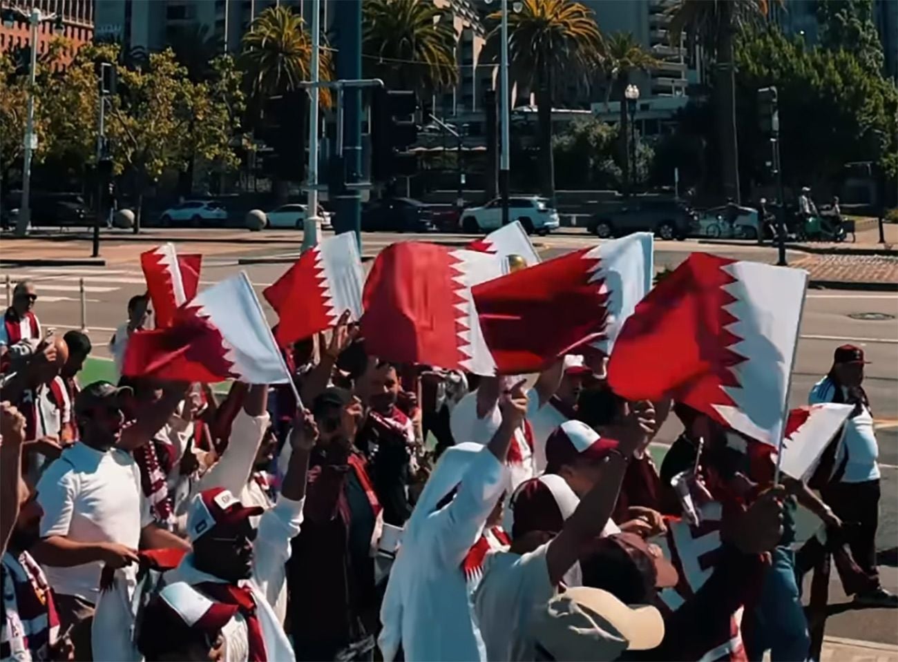 The Government of Qatar Gave All-Expense-Paid Trips to 1,000 Qatari Soccer Fans, Had Them March In SF