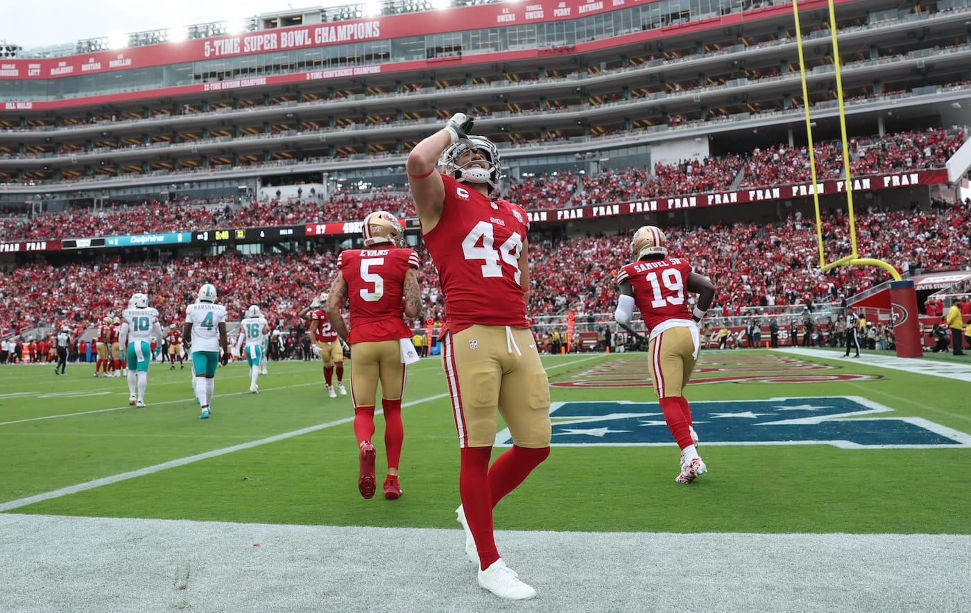 NFL Fines 49ers Player, Says He Pretended to Chug Beer While Celebrating Catch