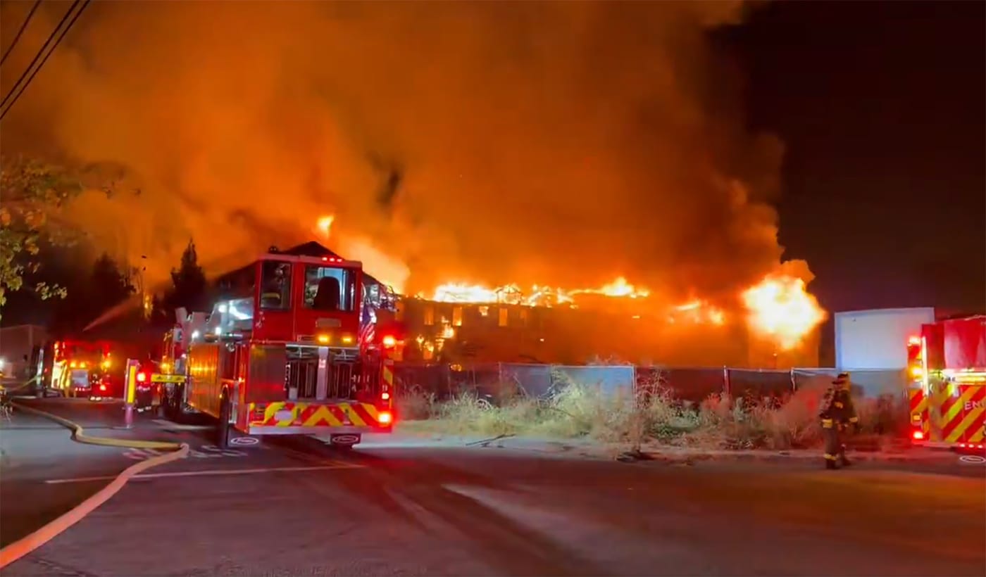 Authorities Search For Possible Homeless Victim In Alameda Point Warehouse Fire