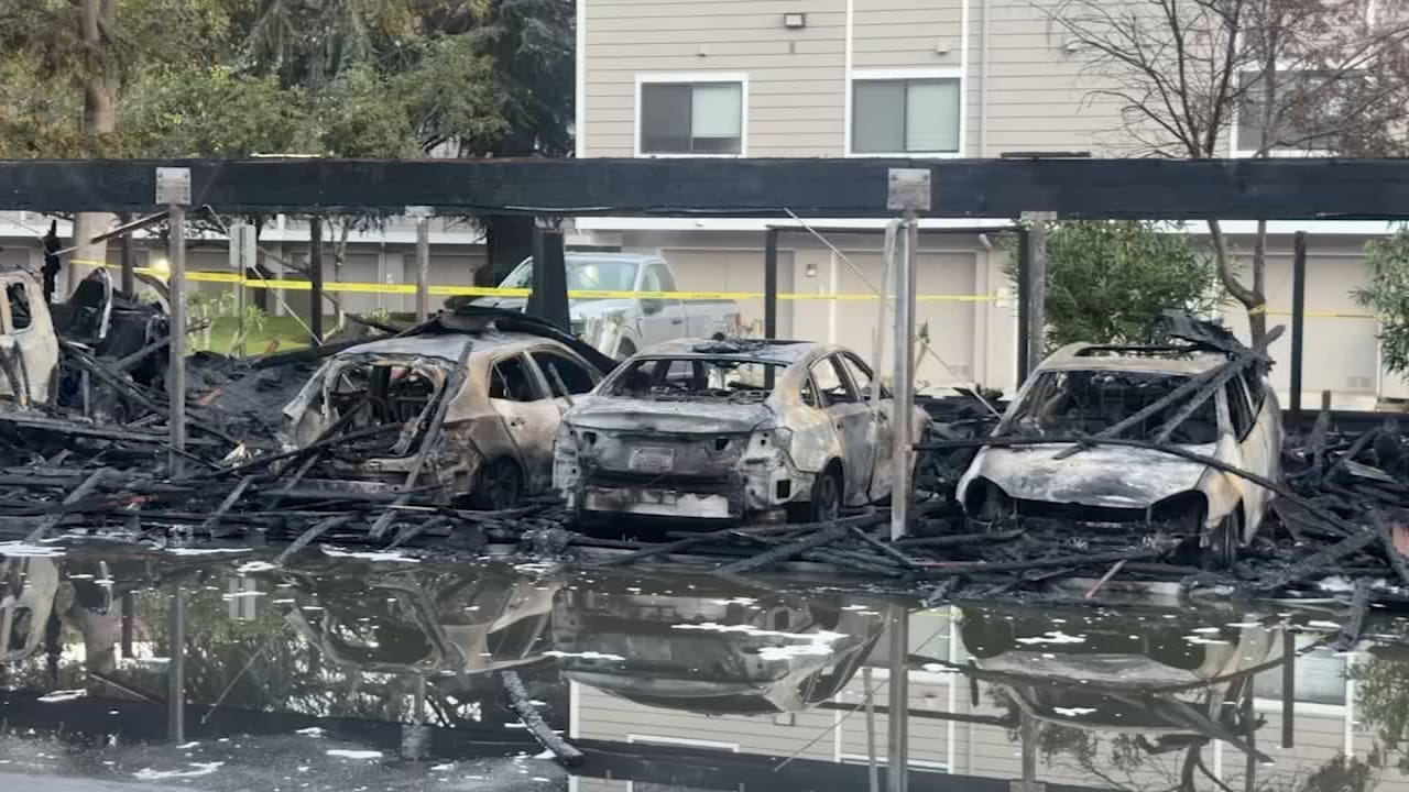 Total of 24 Cars in San Jose Carport Torched Overnight, Cause Unclear